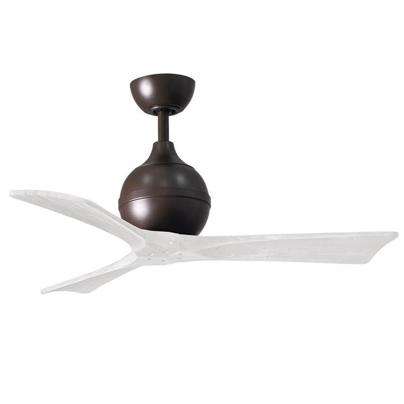 Matthews Fans Irene-3 42in 3-Blade Ceiling Fan | Contemporary Textured Bronze and Matte White Wood | Bedrooms & Small Offices | Model IR3-TB-MWH-42