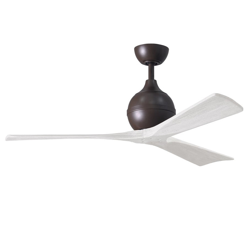 Matthews Fans Irene-3 52in 3-Blade Ceiling Fan | Contemporary Textured Bronze and Matte White Wood | Bedrooms & Dining Rooms | Model IR3-TB-MWH-52