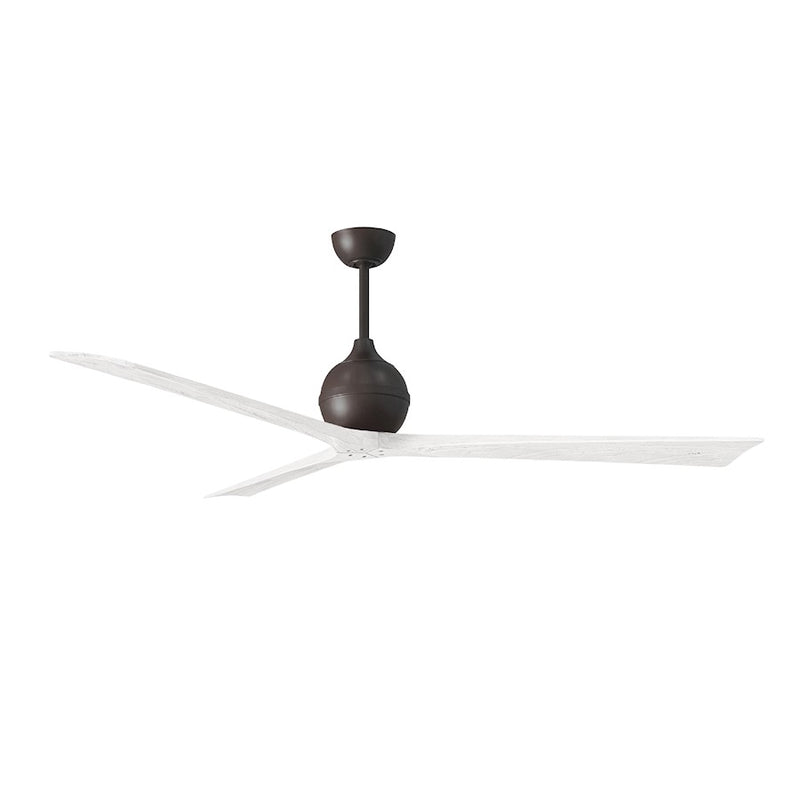 Matthews Fans Irene-3 72in 3-Blade Ceiling Fan | Contemporary Textured Bronze and Matte White Wood | Great Rooms & Open Living | Model IR3-TB-MWH-72