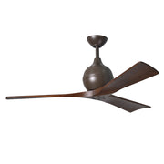 Matthews Fan Irene-3 52in 3-Blade Ceiling Fan | Rustic Textured Bronze and Walnut | Living Room & Covered Patio | 52 x 52 x 11 in | Model IR3-TB-WA-52