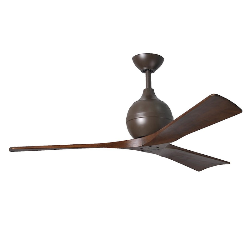 Matthews Fan Irene-3 52in 3-Blade Ceiling Fan | Rustic Textured Bronze and Walnut | Living Room & Covered Patio | 52 x 52 x 11 in | Model IR3-TB-WA-52