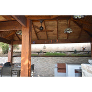 Matthews Fan Irene-3 52in 3-Blade Ceiling Fan | Rustic Textured Bronze and Walnut | Living Room & Covered Patio | 52 x 52 x 11 in | Model IR3-TB-WA-52