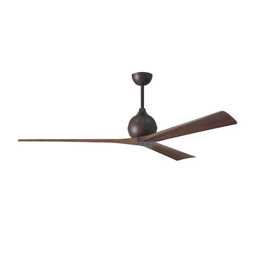 Matthews Fans Irene-3 72in 3-Blade Ceiling Fan | Contemporary Textured Bronze and Walnut Wood | Covered Patio & Large Living | Model IR3-TB-WA-72