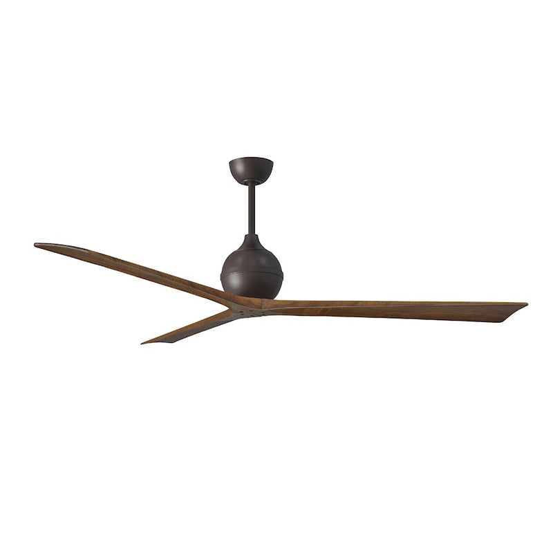 Matthews Fans Irene-3 72in 3-Blade Ceiling Fan | Contemporary Textured Bronze and Walnut Wood | Covered Patio & Large Living | Model IR3-TB-WA-72