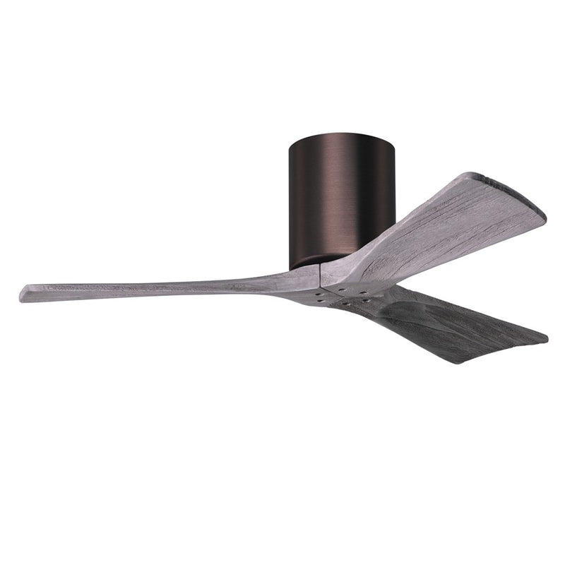 Matthews Fans Irene 3H 42in 3-Blade Ceiling Fan | Brushed Bronze and Barn Wood Solid Wood Blades | Bedroom & Covered Patio | Model IR3H-BB-BW-42