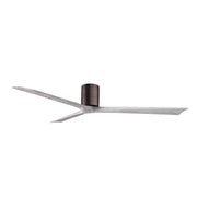 Matthews Fans Irene-3H 72in 3-Blade Flush Mount Ceiling Fan | Rustic Brushed Bronze and Barn Wood | Great Rooms & Covered | Model IR3H-BB-BW-72