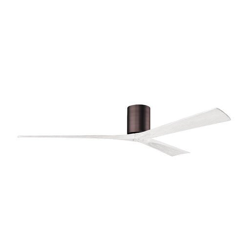 Matthews Fans Irene-3H 72in 3-Blade Flush Mount Ceiling Fan | Brushed Bronze and Matte White Solid Wood | Great Rooms | Model IR3H-BB-MWH-72