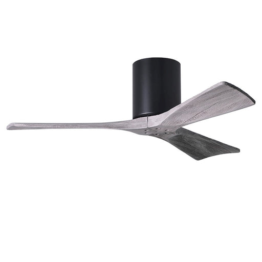 Matthews Fan Irene-H 42in 3-Blade Flush Mount Ceiling Fan | Matte Black and Barn Wood Solid Wood Blades | Bedroom & Living Room | Model IR3H-BK-BW-42