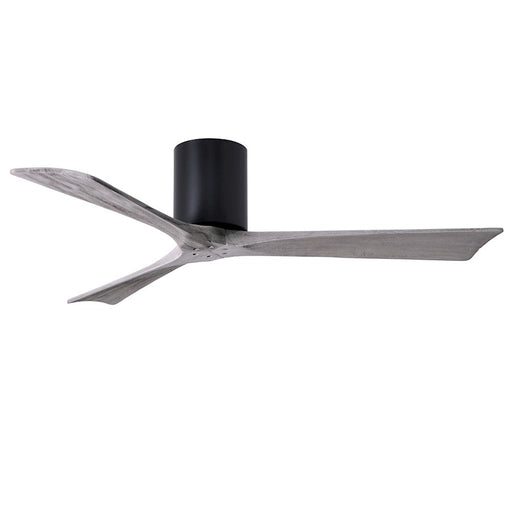 Matthews Fan Irene-H 52in 3-Blade Flush Mount Ceiling Fan | Matte Black and Barn Wood Solid Wood Blades | Bedroom & Living Room | Model IR3H-BK-BW-52