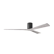 Matthews Fans Irene-3H 72in 3-Blade Flush Mount Ceiling Fan | Contemporary Matte Black and Barn Wood Tone | Covered Patio | Model IR3H-BK-BW-72
