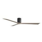 Matthews Fans Irene-3H 72in 3-Blade Flush Mount Ceiling Fan | Contemporary Matte Black and Gray Ash Wood | Great Room & Covered | Model IR3H-BK-GA-72