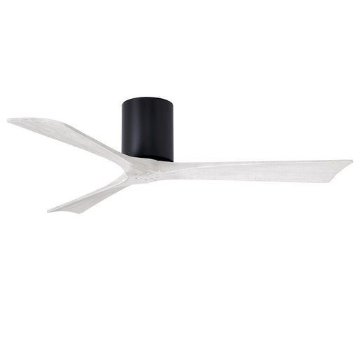 Matthews Fans Irene-3H 52in 3-Blade Ceiling Fan | Matte Black and Matte White Wood | Indoor/Outdoor Damp Rated | Model IR3H-BK-MWH-52