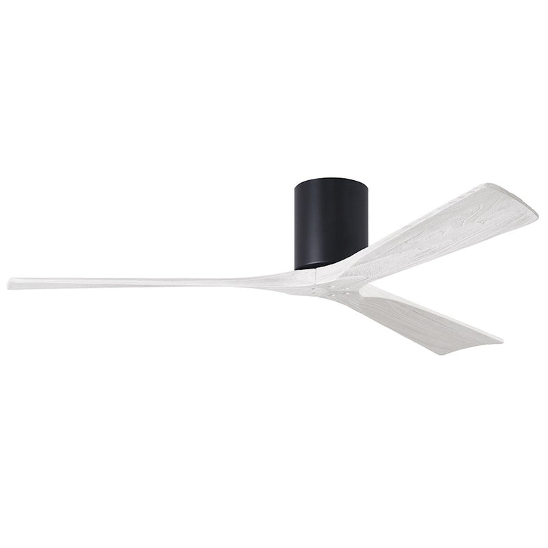 Matthews Fans Irene 3H 60in 3-Blade Ceiling Fan | Matte Black and Matte White Solid Wood Blades | Bedroom & Living Room | Model IR3H-BK-MWH-60