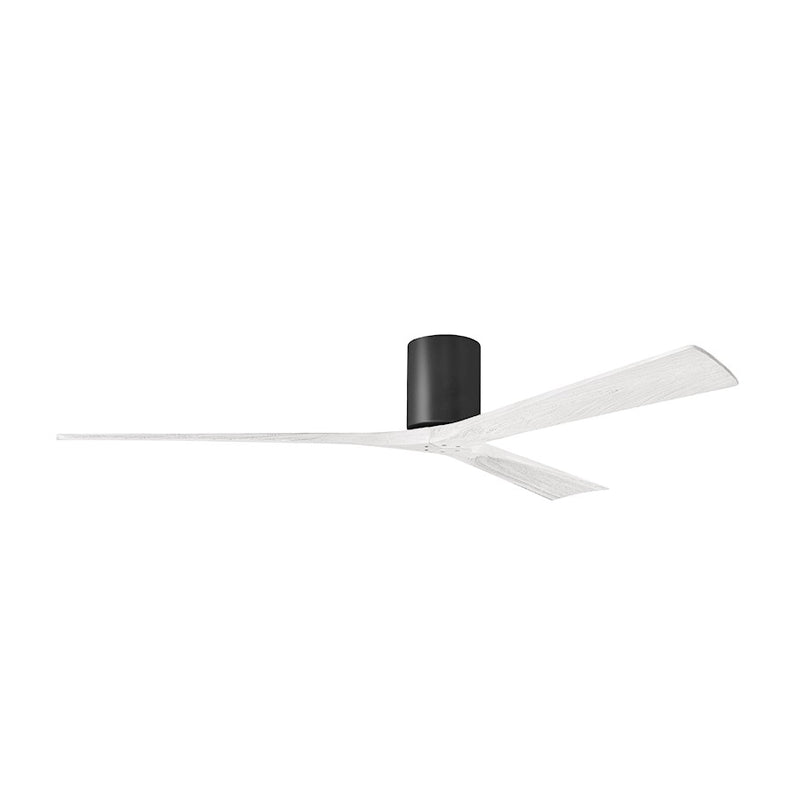 Matthews Fans Irene 3H 72in 3-Blade Ceiling Fan | Matte Black and Matte White Solid Wood Blades | Large Rooms & Covered Patios | Model IR3H-BK-MWH-72