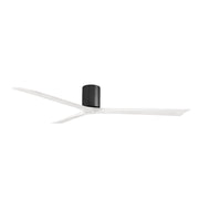 Matthews Fans Irene 3H 72in 3-Blade Ceiling Fan | Matte Black and Matte White Solid Wood Blades | Large Rooms & Covered Patios | Model IR3H-BK-MWH-72
