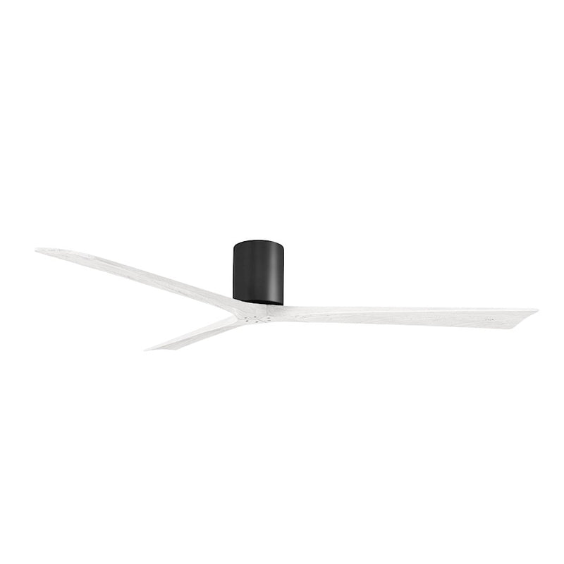 Matthews Fans Irene 3H 72in 3-Blade Ceiling Fan | Matte Black and Matte White Solid Wood Blades | Large Rooms & Covered Patios | Model IR3H-BK-MWH-72