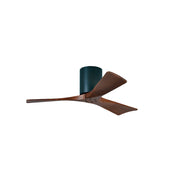 Matthews Fan Irene-H 42in 3-Blade Flush Mount Ceiling Fan | Matte Black and Walnut Solid Wood Blades | Bedroom & Living Room | Model IR3H-BK-WA-42