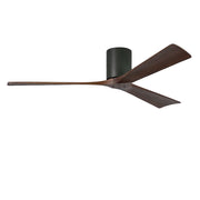 Matthews Fan Irene-3H 60in 3-Blade Ceiling Fan | Rustic Modern Matte Black and Walnut Wood Blades | Living Room & Covered Patio | Model IR3H-BK-WA-60
