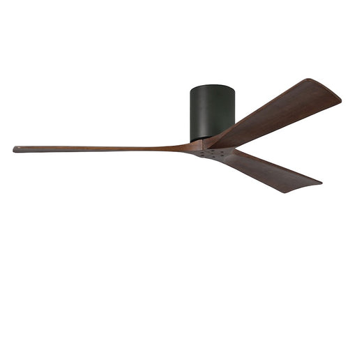 Matthews Fan Irene-3H 60in 3-Blade Ceiling Fan | Rustic Modern Matte Black and Walnut Wood Blades | Living Room & Covered Patio | Model IR3H-BK-WA-60
