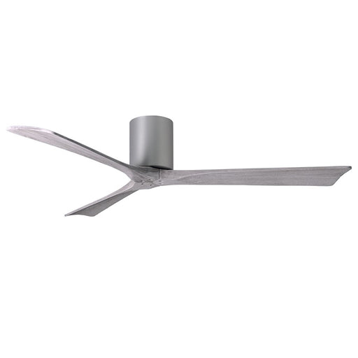 Matthews Fan Irene-H 60in 3-Blade Flush Mount Ceiling Fan | Brushed Nickel and Barn Wood | Living Room & Covered Patio | Model IR3H-BN-BW-60