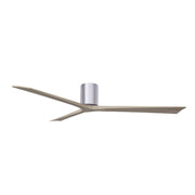 Matthews Fans Irene-3H 72in 3-Blade Flush Mount Ceiling Fan | Contemporary Brushed Nickel and Gray Ash Wood | Living Room | Model IR3H-BN-GA-72