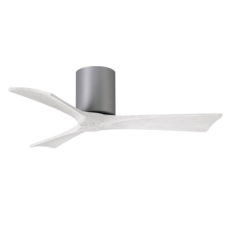 Matthews Fans Irene 3H 42in 3-Blade Ceiling Fan | Contemporary Brushed Nickel and Matte White Solid Wood | Bedroom & Living | Model IR3H-BN-MWH-42