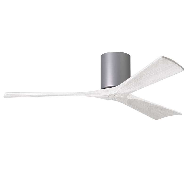 Matthews Fans Irene 3H 52in 3-Blade Ceiling Fan | Contemporary Brushed Nickel and Matte White Solid Wood | Bedroom & Living | Model IR3H-BN-MWH-52
