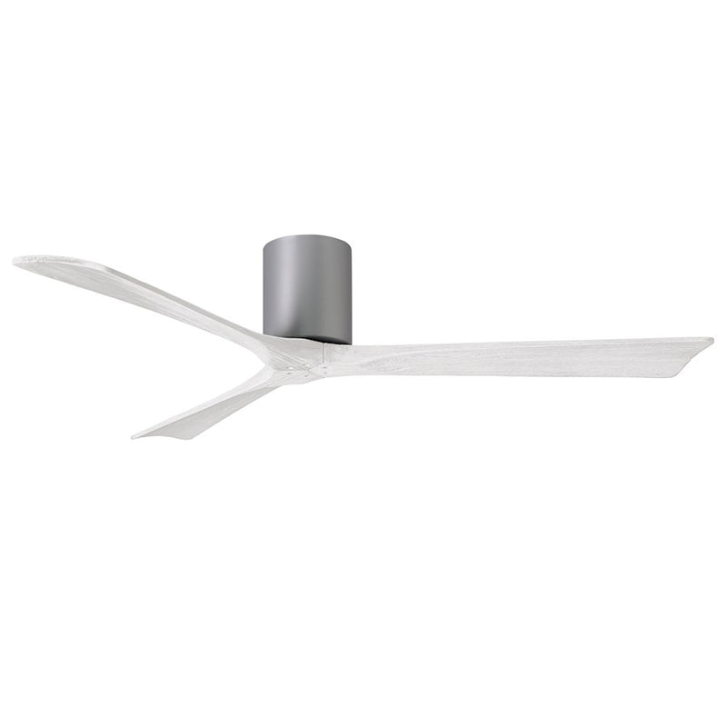 Matthews Fans Irene 3H 60in 3-Blade Ceiling Fan | Contemporary Brushed Nickel and Matte White Solid Wood | Bedroom & Living | Model IR3H-BN-MWH-60