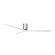 Matthews Fans Irene 3H 72in 3-Blade Ceiling Fan | Contemporary Brushed Nickel and Matte White Solid Wood | Bedroom & Living | Model IR3H-BN-MWH-72