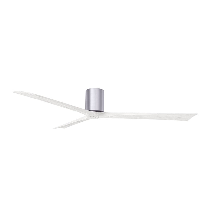Matthews Fans Irene 3H 72in 3-Blade Ceiling Fan | Contemporary Brushed Nickel and Matte White Solid Wood | Bedroom & Living | Model IR3H-BN-MWH-72