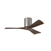 Matthews Fan Irene-H 42in 3-Blade Flush Mount Ceiling Fan | Brushed Nickel and Walnut | Bedroom & Covered Patio | Model IR3H-BN-WA-42