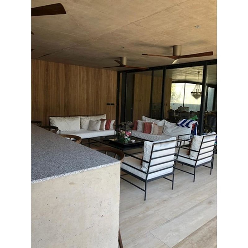 Matthews Fan Irene-H 52in 3-Blade Flush Mount Ceiling Fan | Brushed Nickel and Walnut | Living Room & Covered Patio | Model IR3H-BN-WA-52