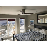 Matthews Fan Irene-H 52in 3-Blade Flush Mount Ceiling Fan | Brushed Nickel and Walnut | Living Room & Covered Patio | Model IR3H-BN-WA-52