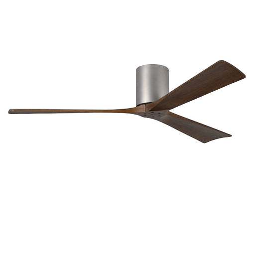 Matthews Fan Irene-H 60in 3-Blade Flush Mount Ceiling Fan | Brushed Nickel and Walnut | Living Room & Covered Patio | Model IR3H-BN-WA-60