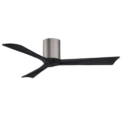 Matthews Fans Irene-3H 52in 3-Blade Flush Mount Ceiling Fan | Contemporary Brushed Pewter and Matte Black Wood | Living Room | Model IR3H-BP-BK-52