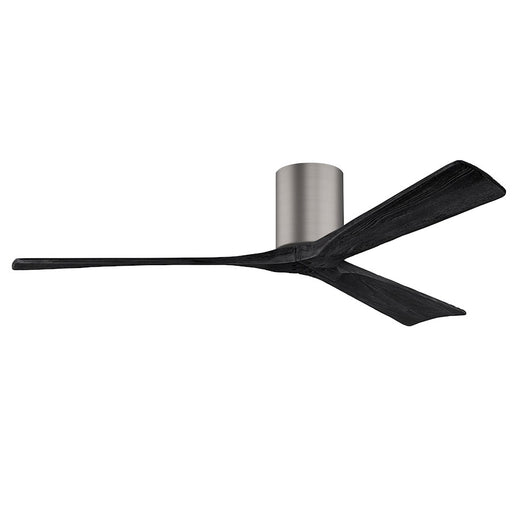 Matthews Fans Irene-3H 60in 3-Blade Flush Mount Ceiling Fan | Contemporary Brushed Pewter and Matte Black Wood | Great Room | Model IR3H-BP-BK-60