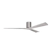Matthews Fans Irene-3H 72in 3-Blade Flush Mount Ceiling Fan | Brushed Pewter and Barn Wood | Great Room & Covered Patio | Model IR3H-BP-BW-72