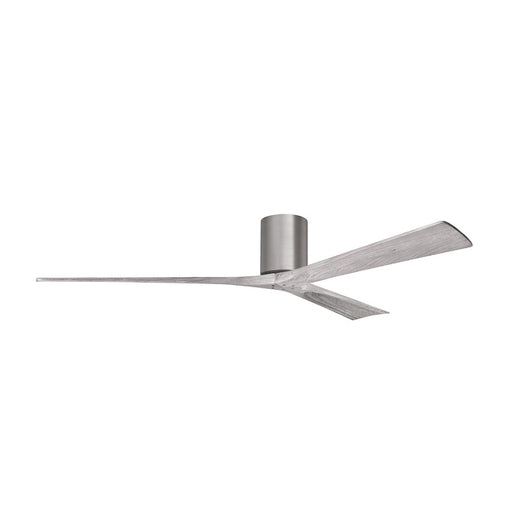 Matthews Fans Irene-3H 72in 3-Blade Flush Mount Ceiling Fan | Brushed Pewter and Barn Wood | Great Room & Covered Patio | Model IR3H-BP-BW-72