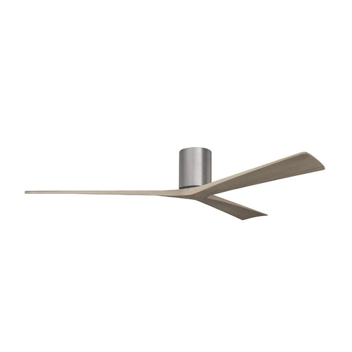 Matthews Fans Irene-3H 72in 3-Blade Flush Mount Ceiling Fan | Brushed Pewter and Gray Ash Wood | Covered Patio & Large Rooms | Model IR3H-BP-GA-72