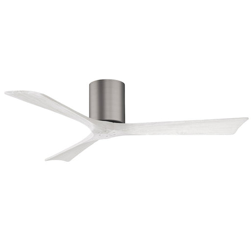 Matthews Fans Irene-3H 52in 3-Blade Flush Mount Ceiling Fan | Brushed Pewter and Matte White Solid Wood | Living Rooms | Model IR3H-BP-MWH-52