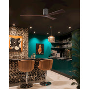 Matthews Fans Irene-3H 72in 3-Blade Flush Mount Ceiling Fan | Brushed Pewter and Walnut Solid Wood | Covered Patio & Large | Model IR3H-BP-WA-72