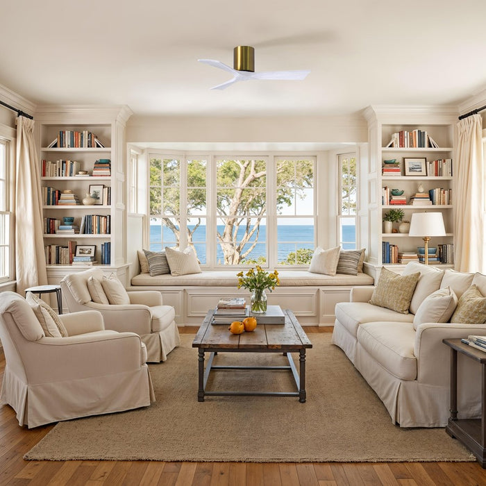 Matthews Fans Fan Irene-3H 3 Blade Flush 42", Brushed Brass