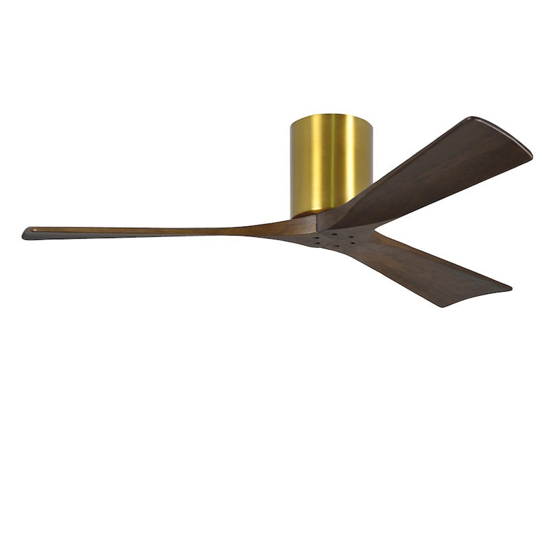 Matthews Fan Atlas Irene-3H 52in 3-Blade Ceiling Fan | Rustic Modern Brushed Brass and Walnut Wood | Bedroom & Living Room | Model IR3H-BRBR-WA-52