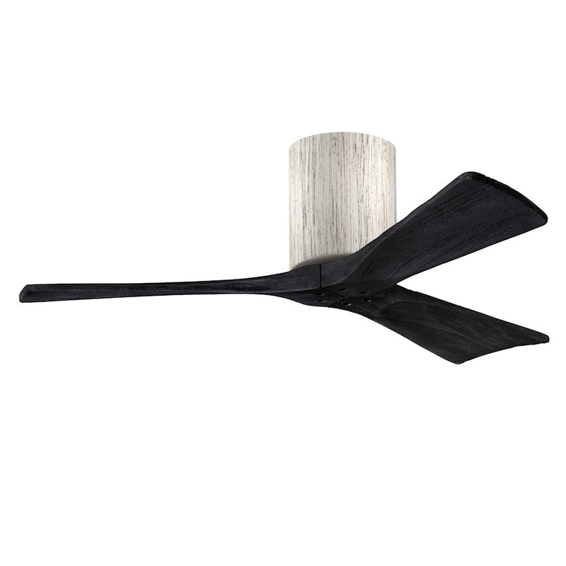 Matthews Fans Irene-3H 42in 3-Blade Flush Mount Ceiling Fan | Barnwood and Matte Black Solid Wood Blades | Bedrooms & Covered | Model IR3H-BW-BK-42