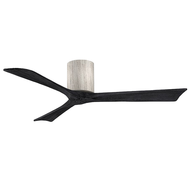 Matthews Fans Irene-3H 52in 3-Blade Flush Mount Ceiling Fan | Barnwood and Matte Black Solid Wood Blades | Living Rooms | Model IR3H-BW-BK-52
