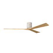 Matthews Fans Irene-3H 72in 3-Blade Flush Mount Ceiling Fan | Rustic Barn Wood and Light Maple Solid Wood Blades | Large Living | Model IR3H-BW-LM-72
