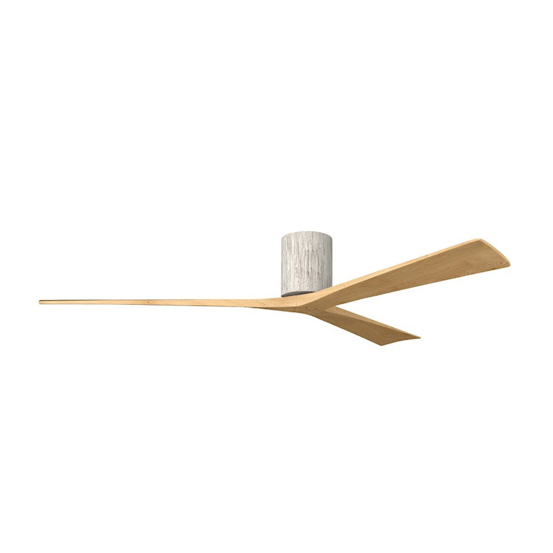 Matthews Fans Irene-3H 72in 3-Blade Flush Mount Ceiling Fan | Rustic Barn Wood and Light Maple Solid Wood Blades | Large Living | Model IR3H-BW-LM-72