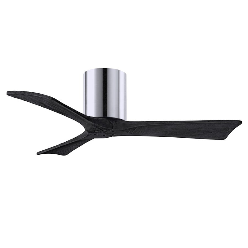 Matthews Fans Irene 3H 42in 3-Blade Ceiling Fan | Modern Polished Chrome and Matte Black Solid Wood | Bedroom & Home Office | Model IR3H-CR-BK-42