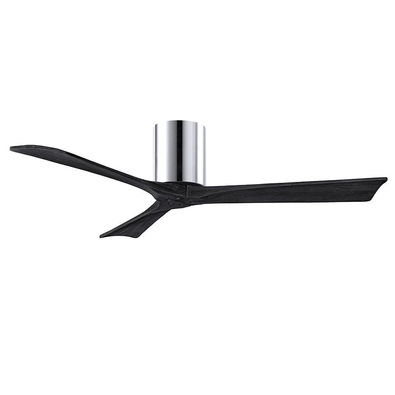 Matthews Fans Irene 3H 52in 3-Blade Ceiling Fan | Modern Polished Chrome and Matte Black Solid Wood | Living Room & Bedroom | Model IR3H-CR-BK-52