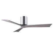 Matthews Fan Irene-H 52in 3-Blade Flush Mount Ceiling Fan | Polished Chrome and Barn Wood Solid Wood Blades | Living Room | Model IR3H-CR-BW-52